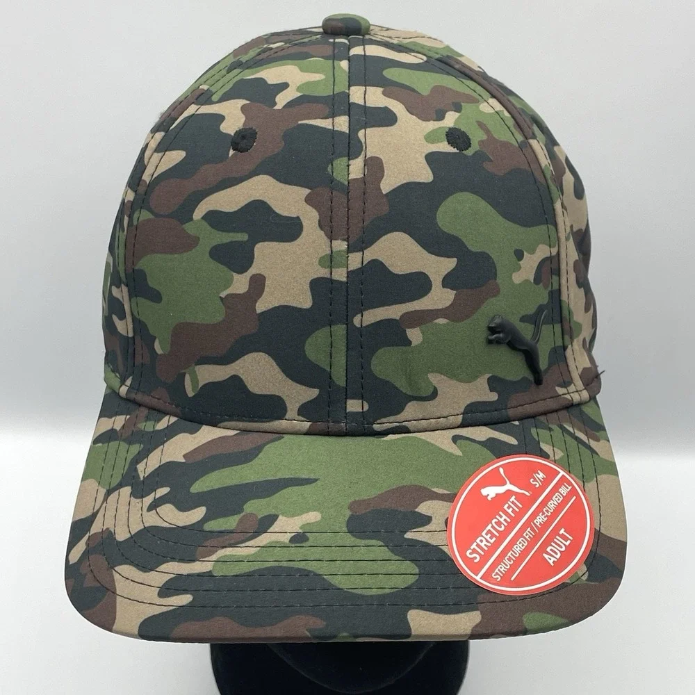 Puma Mens Baseball Cap Camo Stretch Fit Small S/M Structured‎ Fit New NWOT